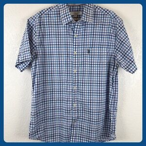 US Polo Assn Mens XL Tailored Fit Gingham Short Sleeve Premium Giza Cotton Shirt